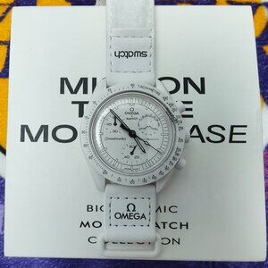 NWT Swatch X Omega Moonswatch Mission To The Moonphase Full Moon Watch